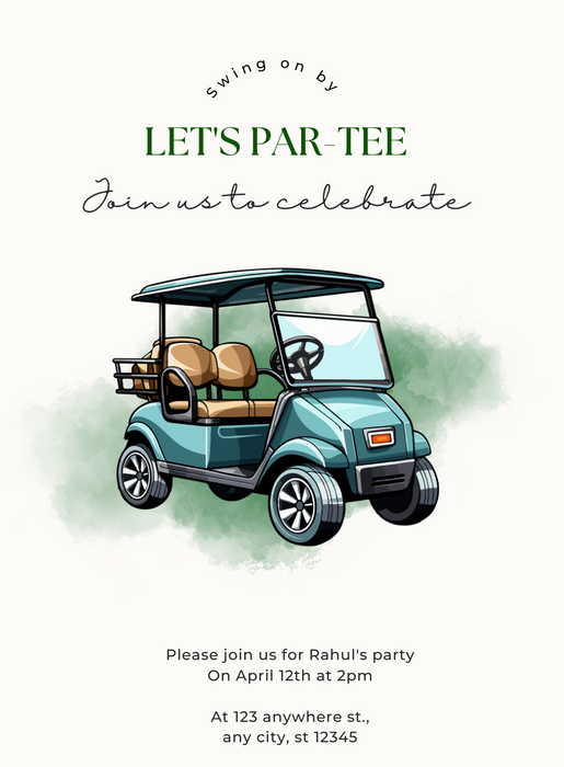 White Fun golf Invitation-AAGLF011