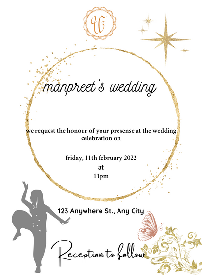 White Glaze Punjabi Wedding Invitation-AAPUN015