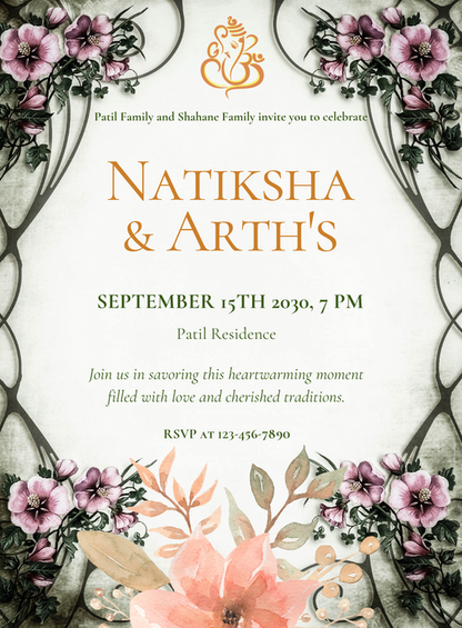 White Hue Marathi Wedding Invitation-AAMAI015