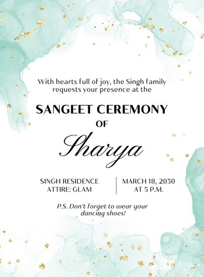 White Love Sangeet Invitations-AASAN020