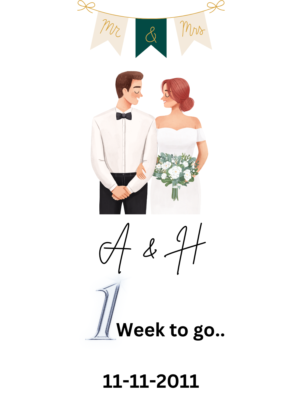 White Passionate Countdown Invitation-AACDI013