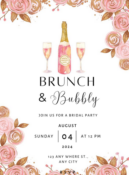 White Roses Lunch &amp; Brunch Invitation-AALUB001