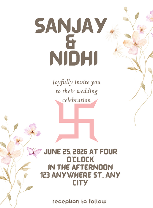 White Swatik Jain Wedding Invitation-AAJWI008