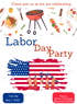 White USA labor day Invitation-AALAB005