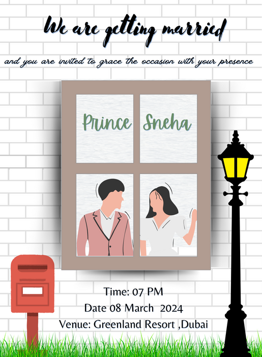 White Wall Premium Wedding Invitation-AAPWI005