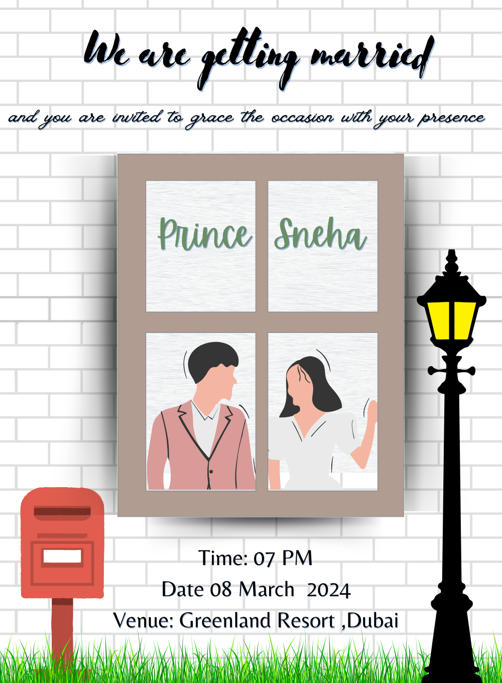 White Wall Premium Wedding Invitation-AAPWI005