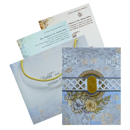 Make your event special with our exclusive Blue Grey Floral Wedding Box. Shop now! ?WhatsApp Support ?Express Delivery.