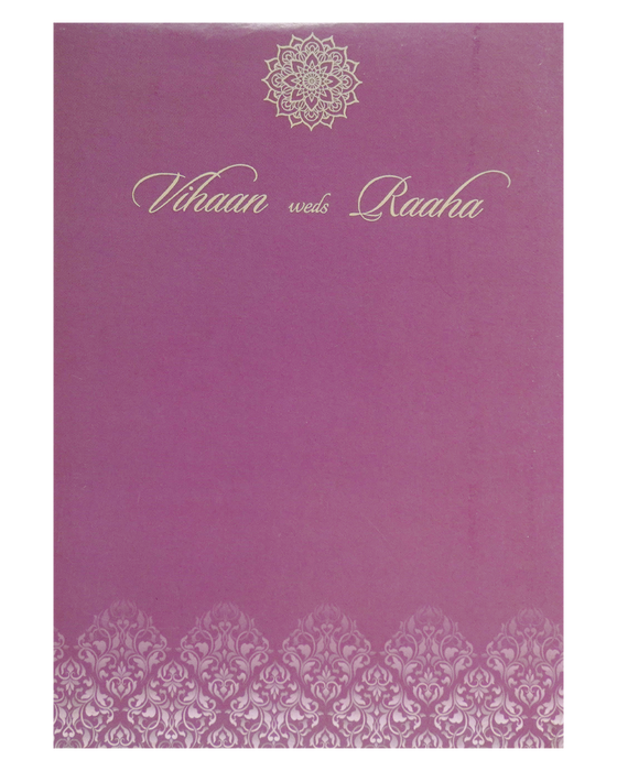 Crepe Pink Padded Wedding Card-King of Cards