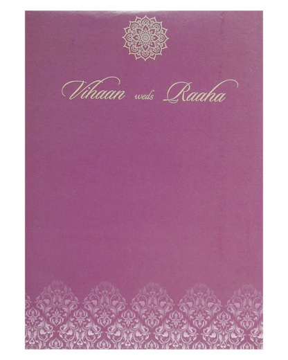 Crepe Pink Padded Wedding Card-King of Cards