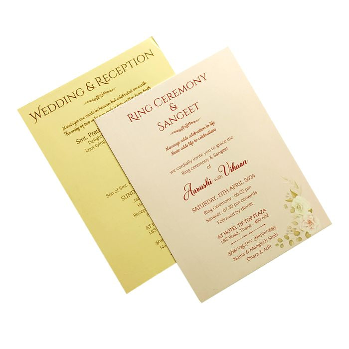 Cream Beige Floral Wedding Card-King of Cards