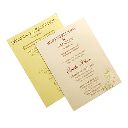 Cream Beige Floral Wedding Card-King of Cards
