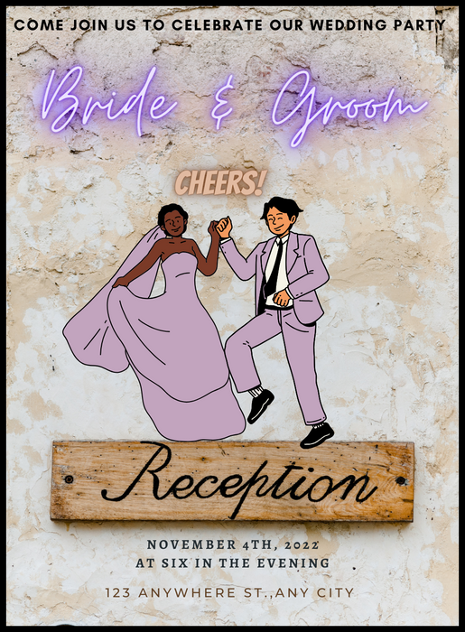 White Photo Reception Party Invitation-AARPI018