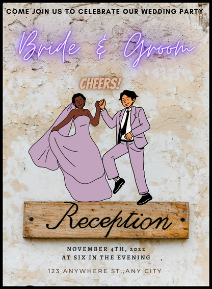 White Photo Reception Party Invitation-AARPI018