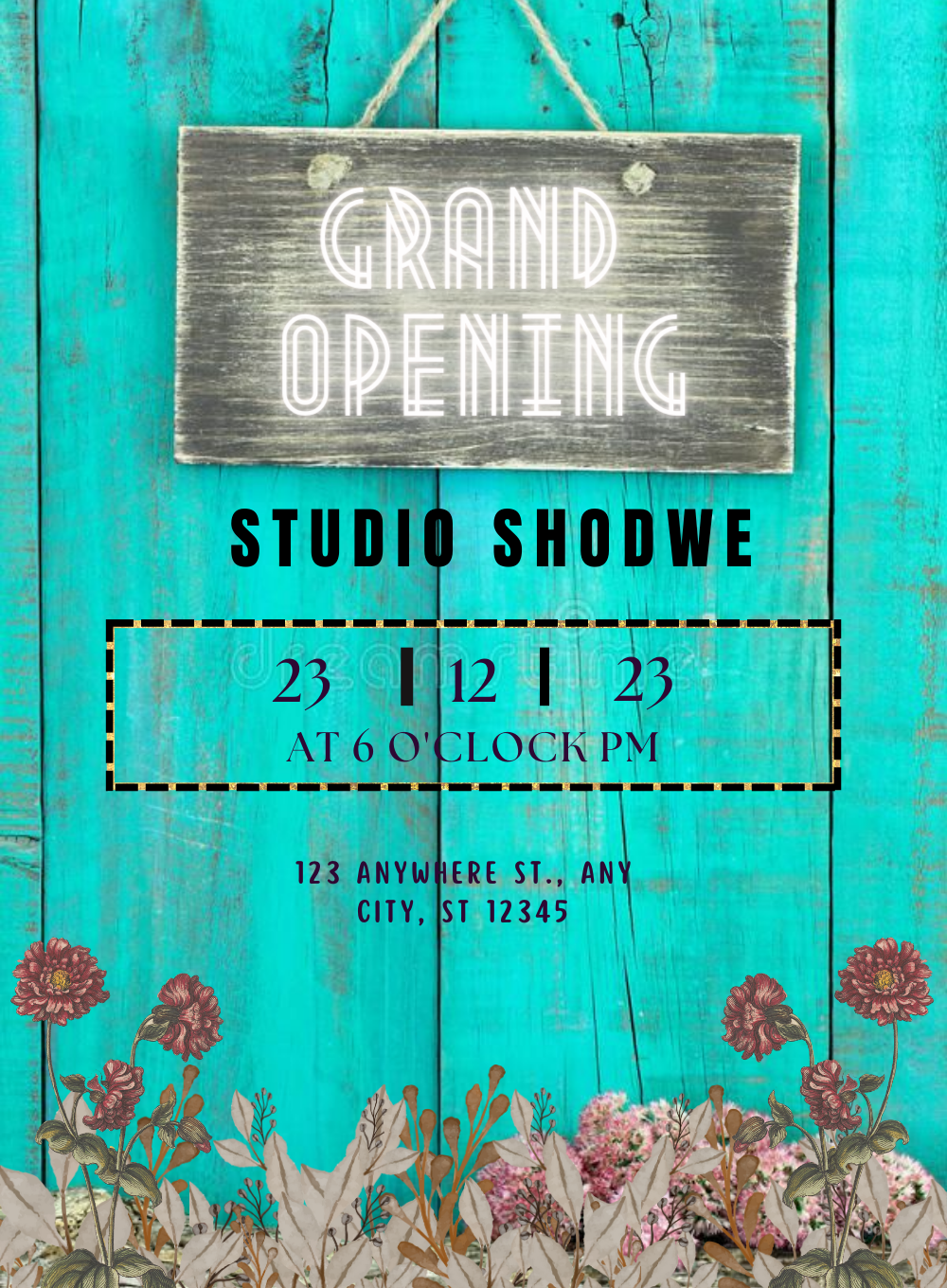 Wooden Wall Grand Opening Invitation-AAGOI005
