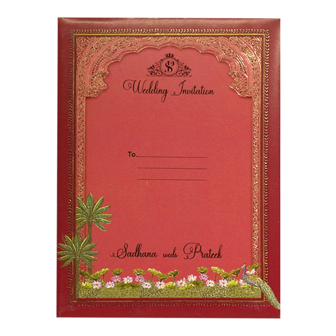 Red MDF Padded Invitation-KSI12390