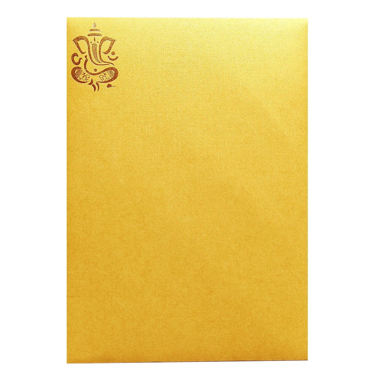 Gold Die Cut Floral Invitation Card With Ganesha-KNCW17GG