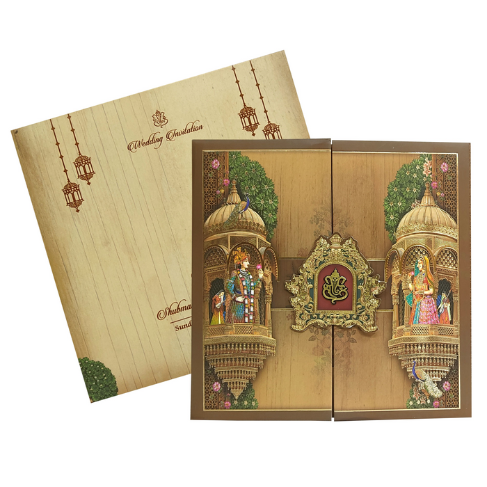 Brown Royal Bride Groom Marriage Invitation Card-King of Cards