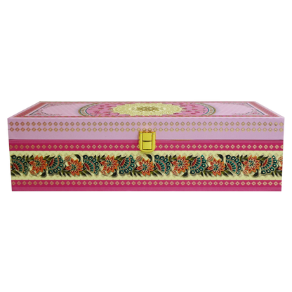 Pink Floral Pattern Wedding Box Invitation-KBX1201