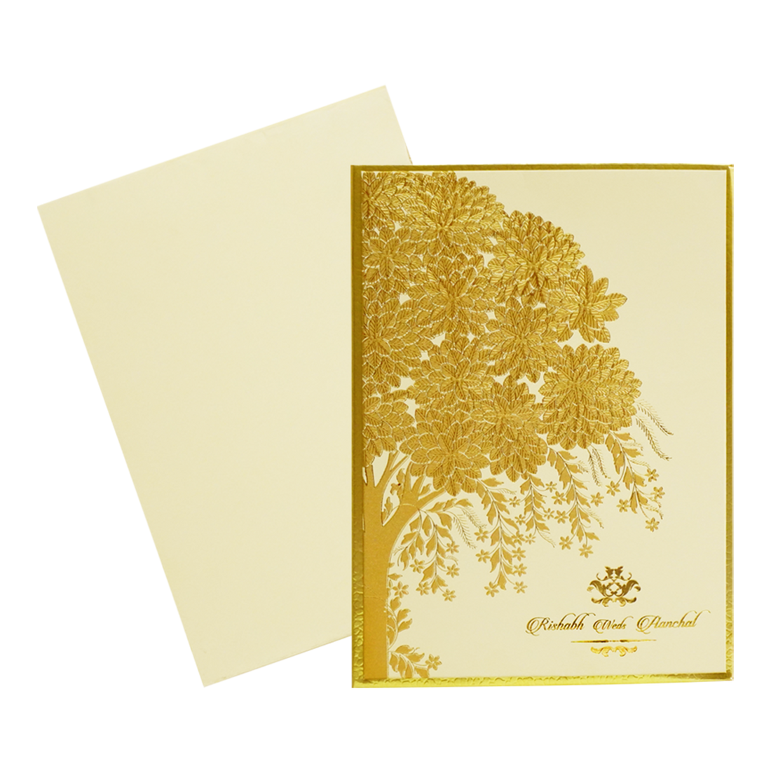 Cream Yellow Wedding Invitation Card-KAC06020