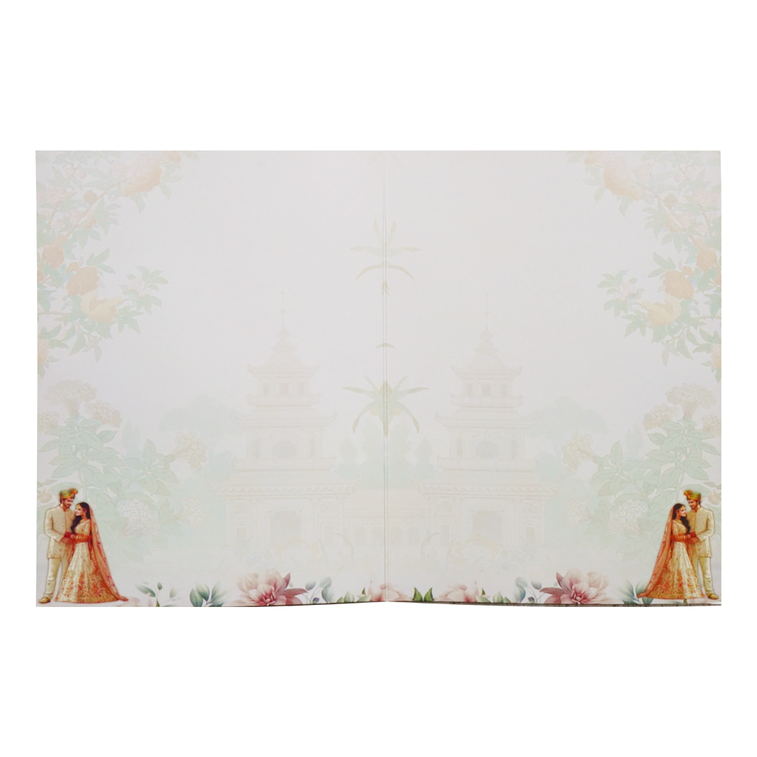 Pastel Pink Bride &amp; Groom Invitation Card-KNKM8206