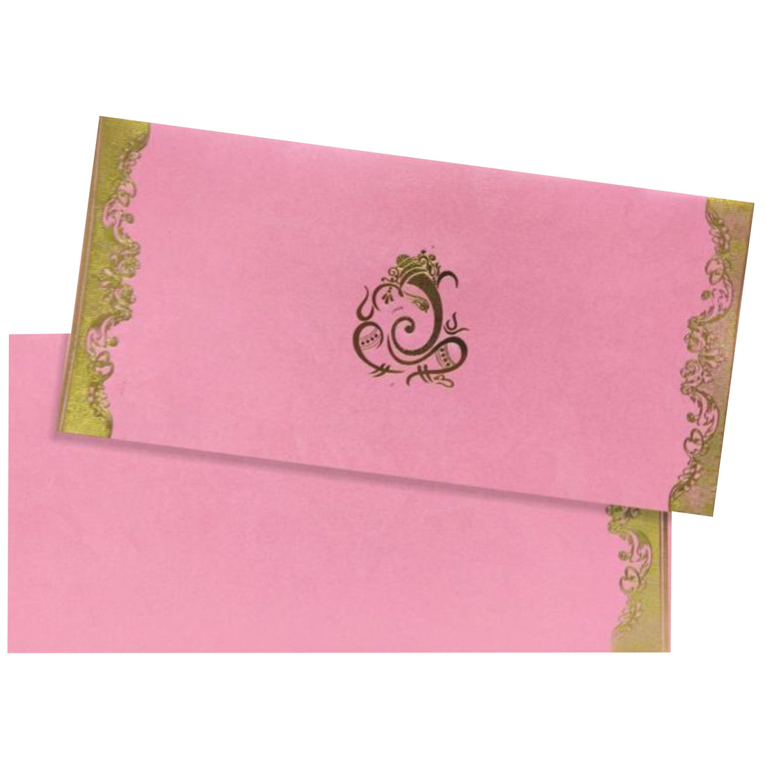 Gorgeous Pink Shading With Gold Foiling Wedding Card-KNK4745