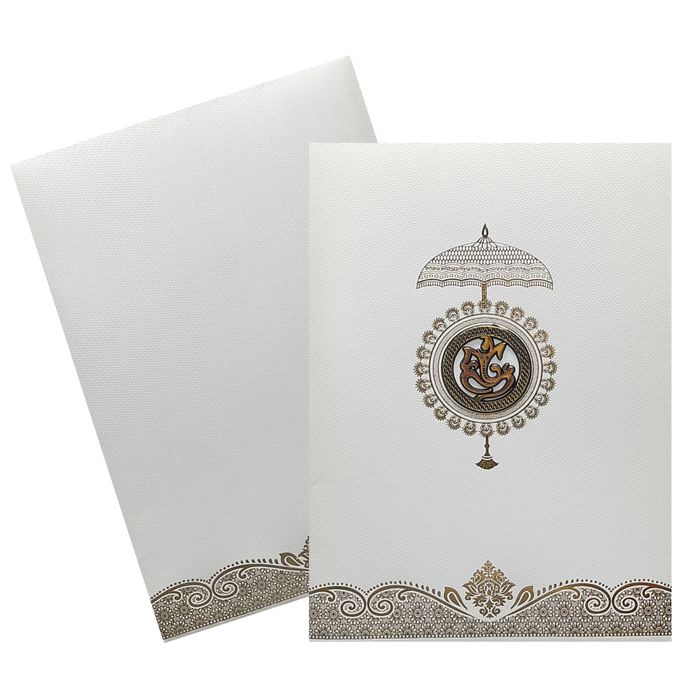 White Ganesha Invitation Card-King of Cards