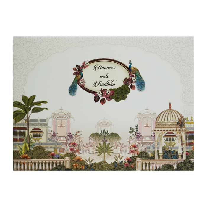 Lime Yellow Padded Wedding Card-King of Cards