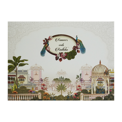 Lime Yellow Padded Wedding Card-King of Cards