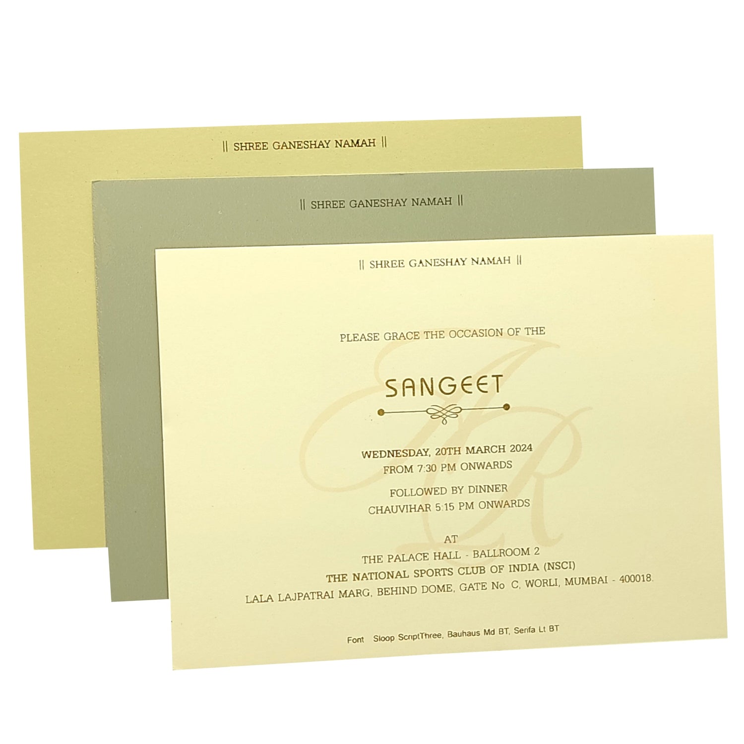 Sandal Floral Padded Invitation Card-KRC29860