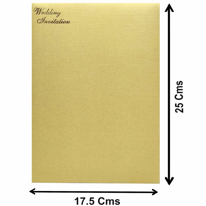 Gold Metallic Die Cut With Pink Wolly Invitation Card-KNCW19GI-King of Cards