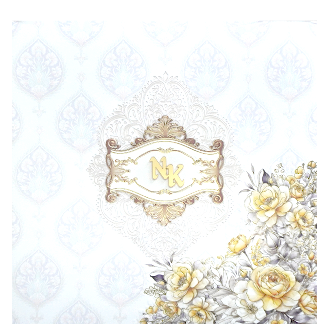 Cream Padded Gold Foiled Premium Invitation-KPR24110