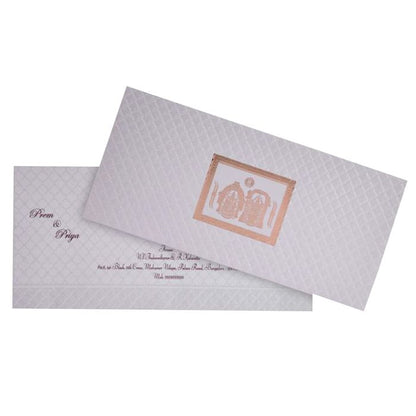 Pristine White Shading With Gold Foiling Balaji And Padhmavathi Wedding Card - KNK2521-King of Cards
