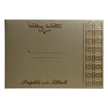 Metallic Light Brown Door Invitation-KSI12610