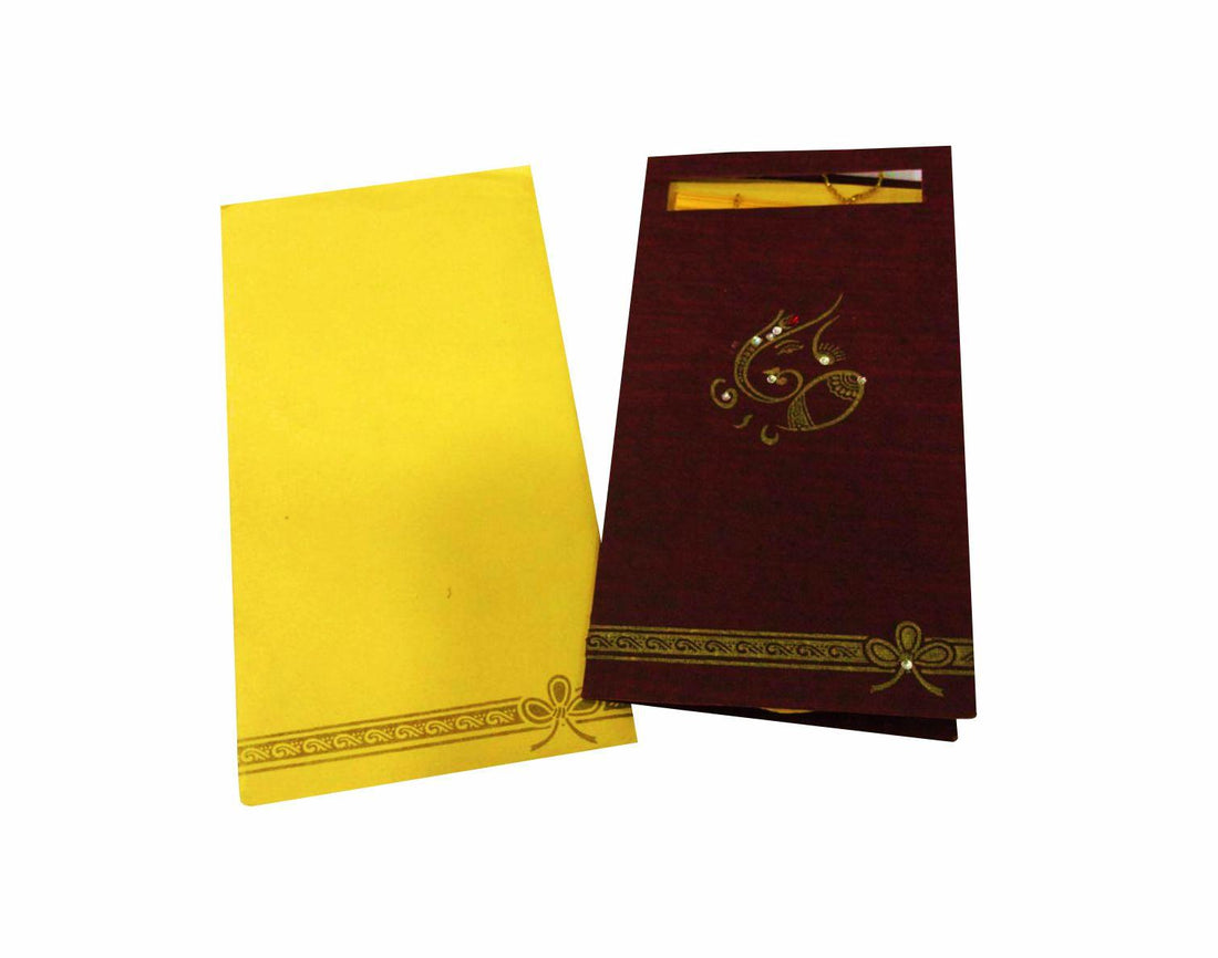 Brown Single Sheet Invitation Card