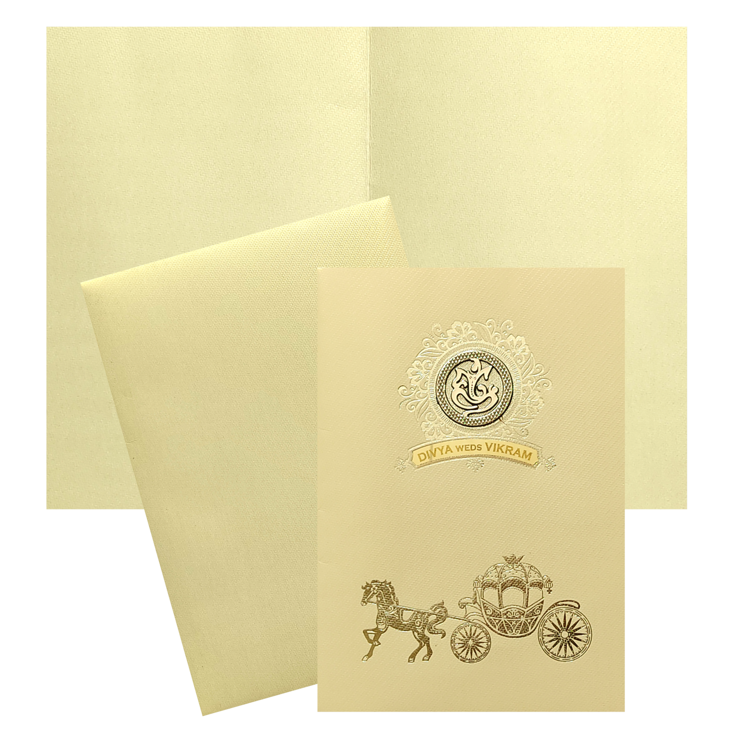 Gold Texture Sheet Invitation Card-KNKTG036