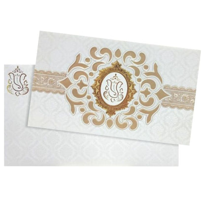 Gold Foiling Ganesha Invitation Card-Knk30720-King of Cards