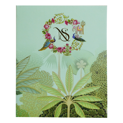 Green Padded Foiled Wedding Card-King of Cards