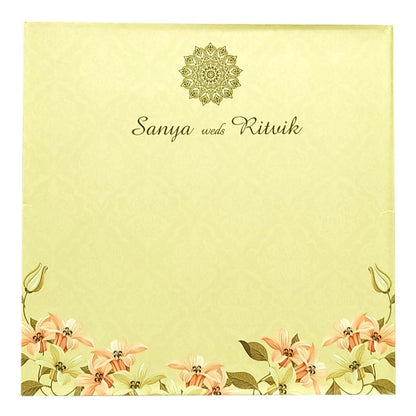 Cream Floral Wedding Card-King of Cards