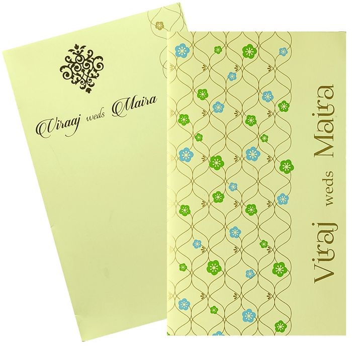 Cream Floral Invitation Card Design-King of Cards