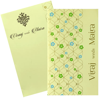 Cream Floral Invitation Card Design-KRC29882