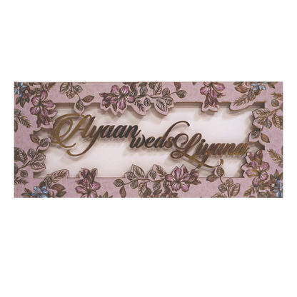 Light Apricot Pink MDF invitation-King of Cards