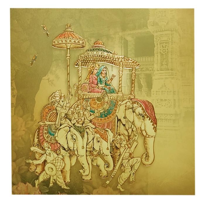 Mustard Elephant Invitation Card-King of Cards