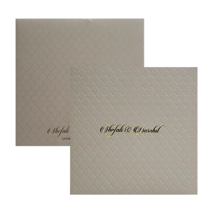 Light Brown Embossed Padded Invitation Card-King of Cards