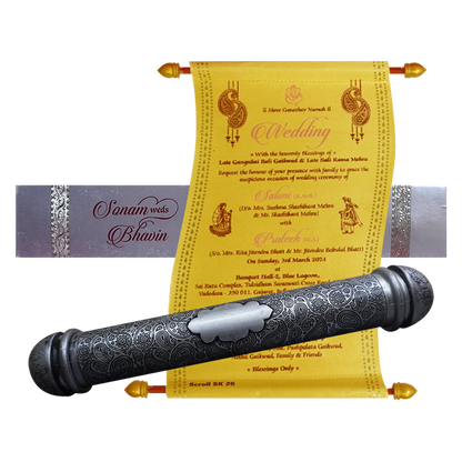 Silver Premium Scroll Invitation-KJTS0026