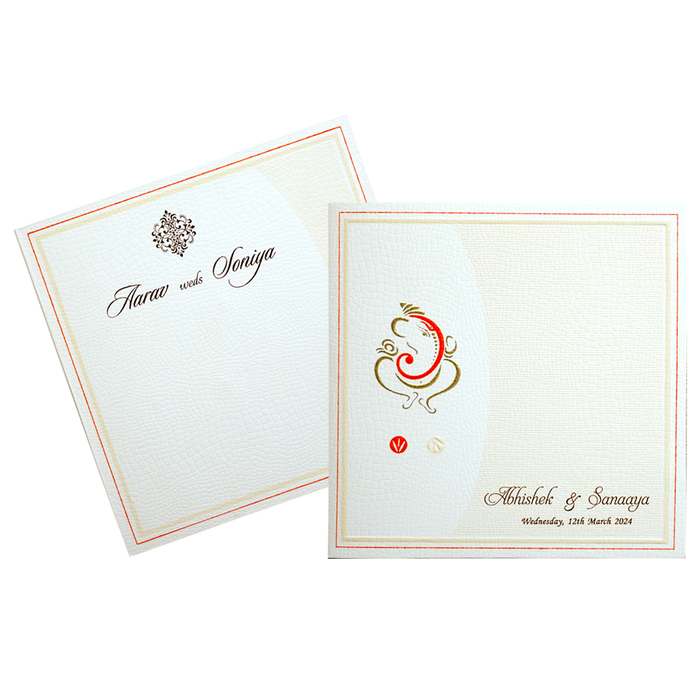 Light Pink Ganesha Box Wedding Card-King of Cards