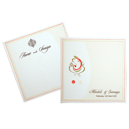 Light Pink Ganesha Box Wedding Card-King of Cards