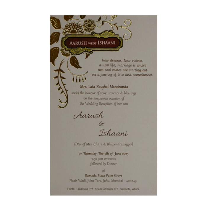 Beige Floral Single Card-King of Cards