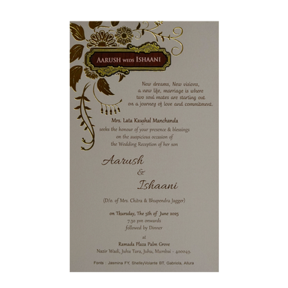 Beige Floral Single Card-King of Cards