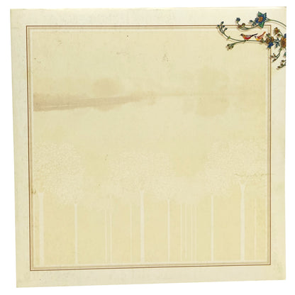 Cream Offset Scenery With Peacock Invitation Card-KNSN6702C