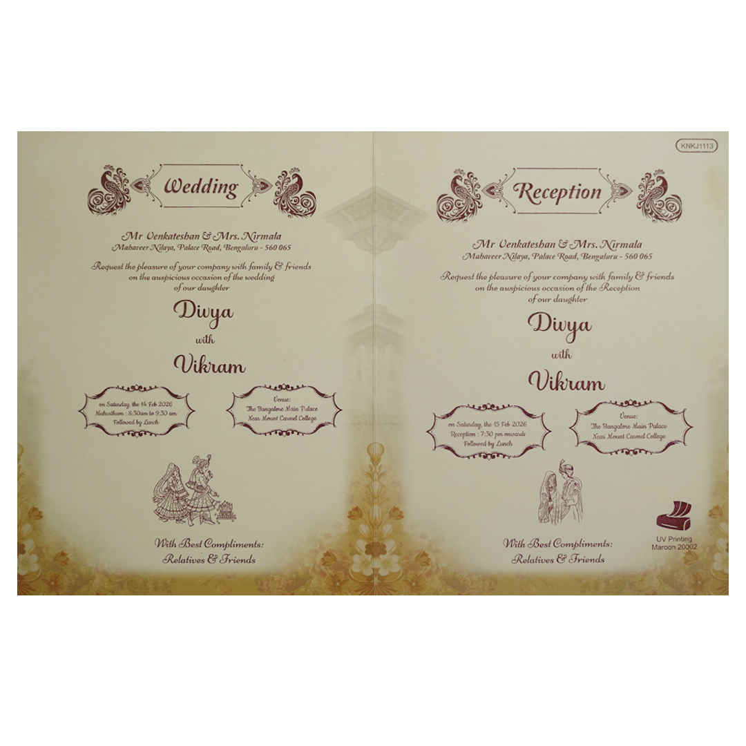 Pastel Green Chariot Nameplate Invitation Card-KNKJ1113